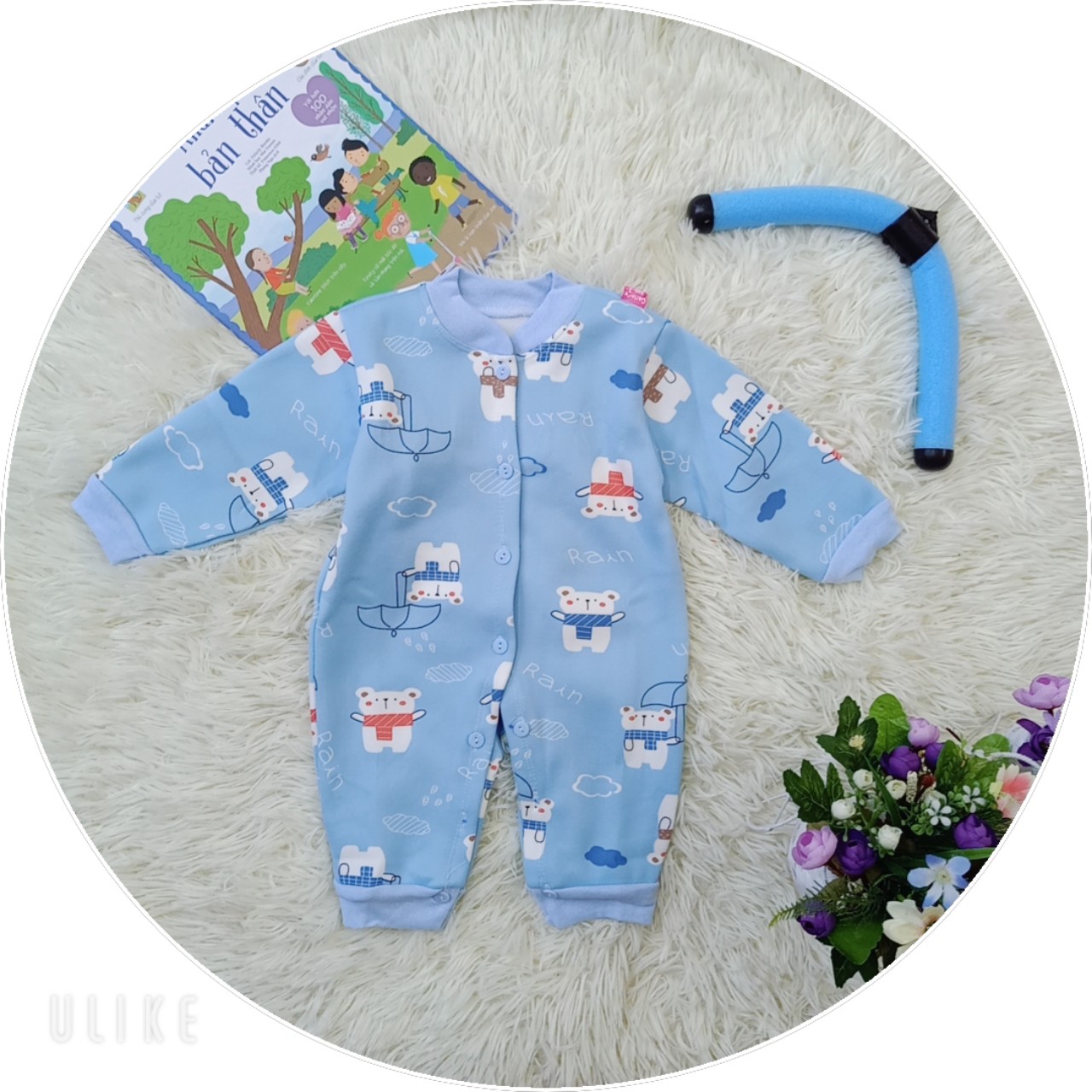 [Sale sock] Bộ nỉ Body cài khuy cho bé trai và bé gái từ 3-13kg