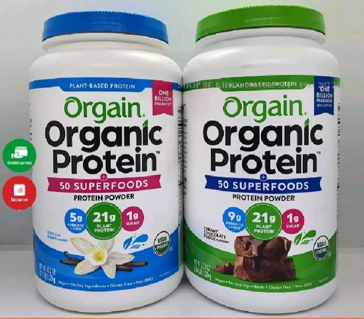 Orgain Protein organic - Sữa hữu cơ thực vật SuperFood Protein powder, Vanilla Bean Vegan, Non GMO