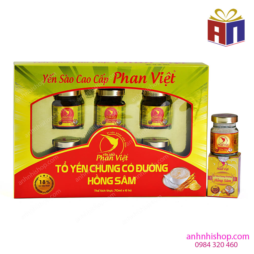 Hộp quà Yến Hồng Sâm Phan Việt -Hộp quà tặng cao cấp