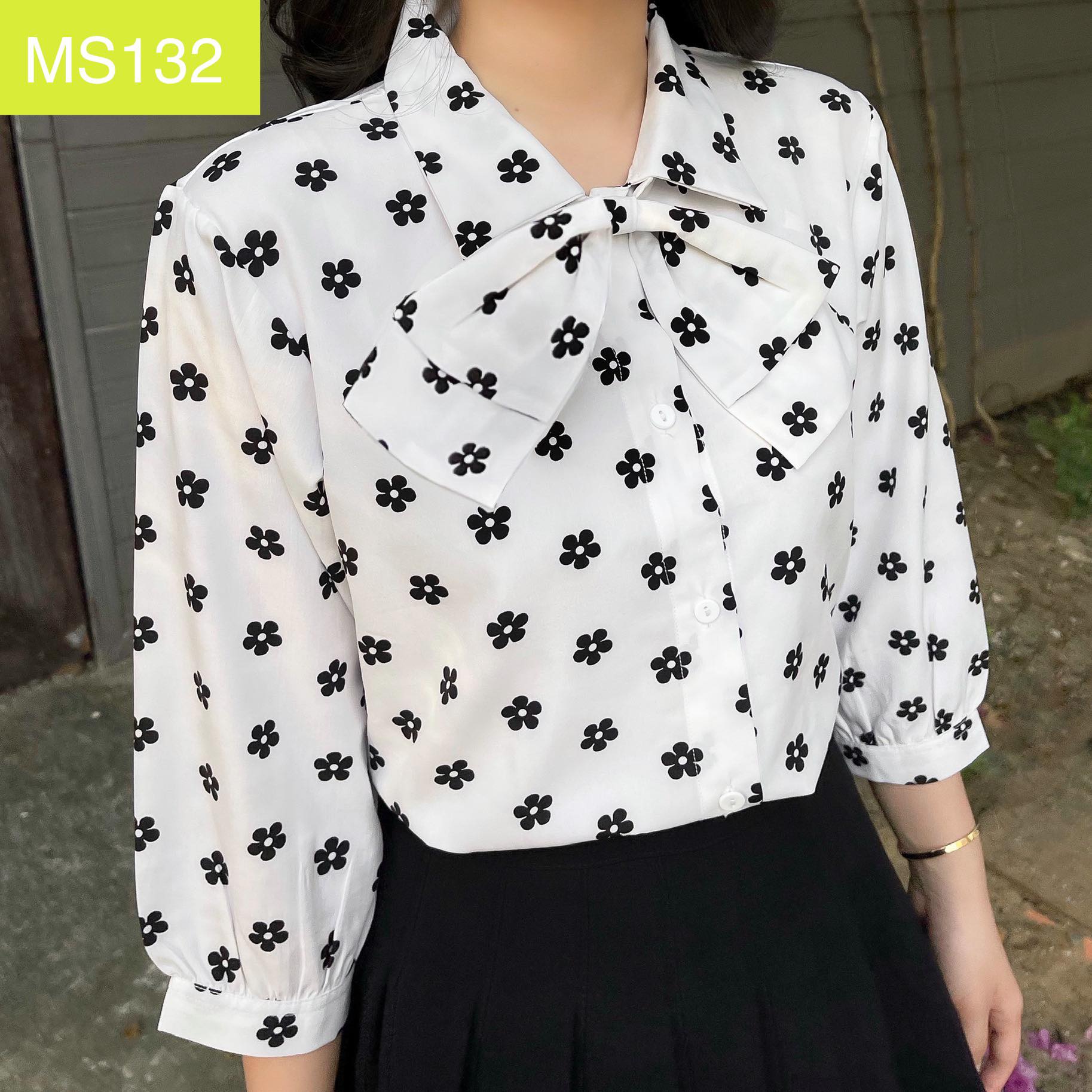 Áo sơ mi nơ rời ms132