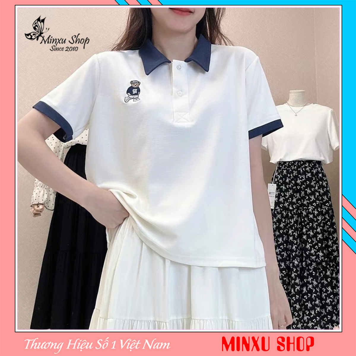 Áo polo cổ bẻ phối viền thêu gấu qc tag wg.we minxu shop polo8