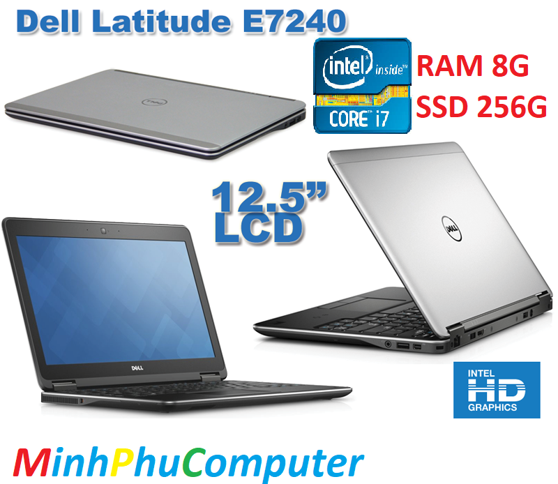 Laptop dell latitude e7240 i7 ram 8g siêu mỏng nhẹ 1.3kg màn hình 12.5inch tiện mang theo bỏ cốp xe