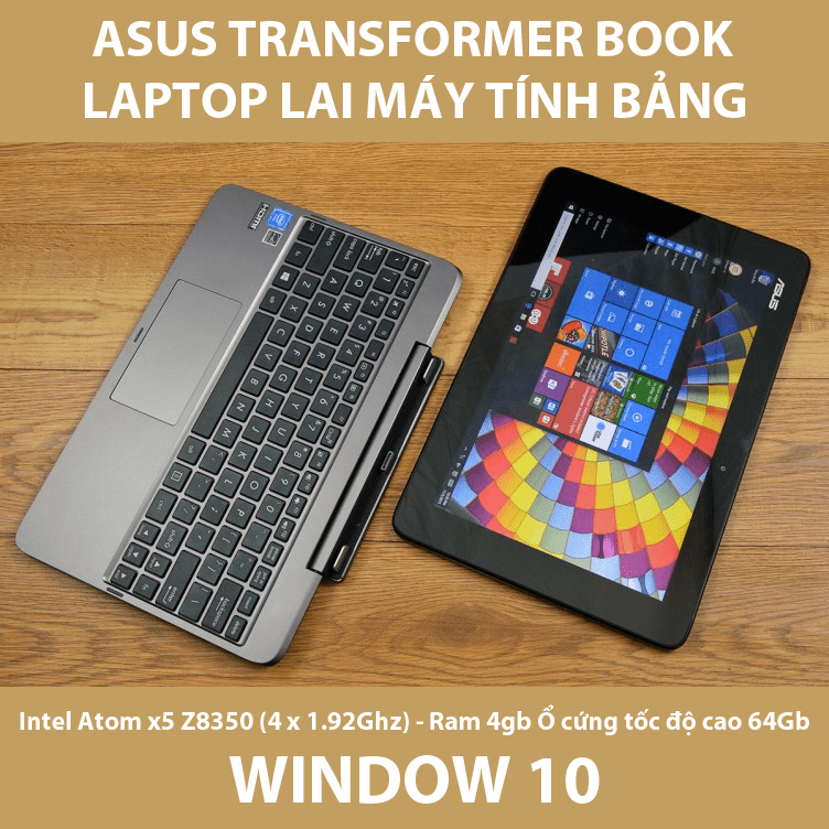 Laptop Asus T100CHI T100H chip lõi tứ ram 4gb màn hình cảm ứng laptop lai máy tính bảng xách tay