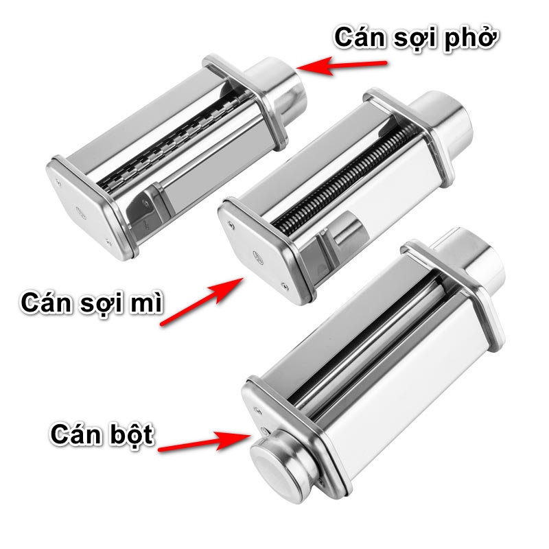Dụng cụ cán bột cán sợi mì cán sợi phở chất liệu inox cao cấp cho máy trộn bột làm bánh hàng chính hãng