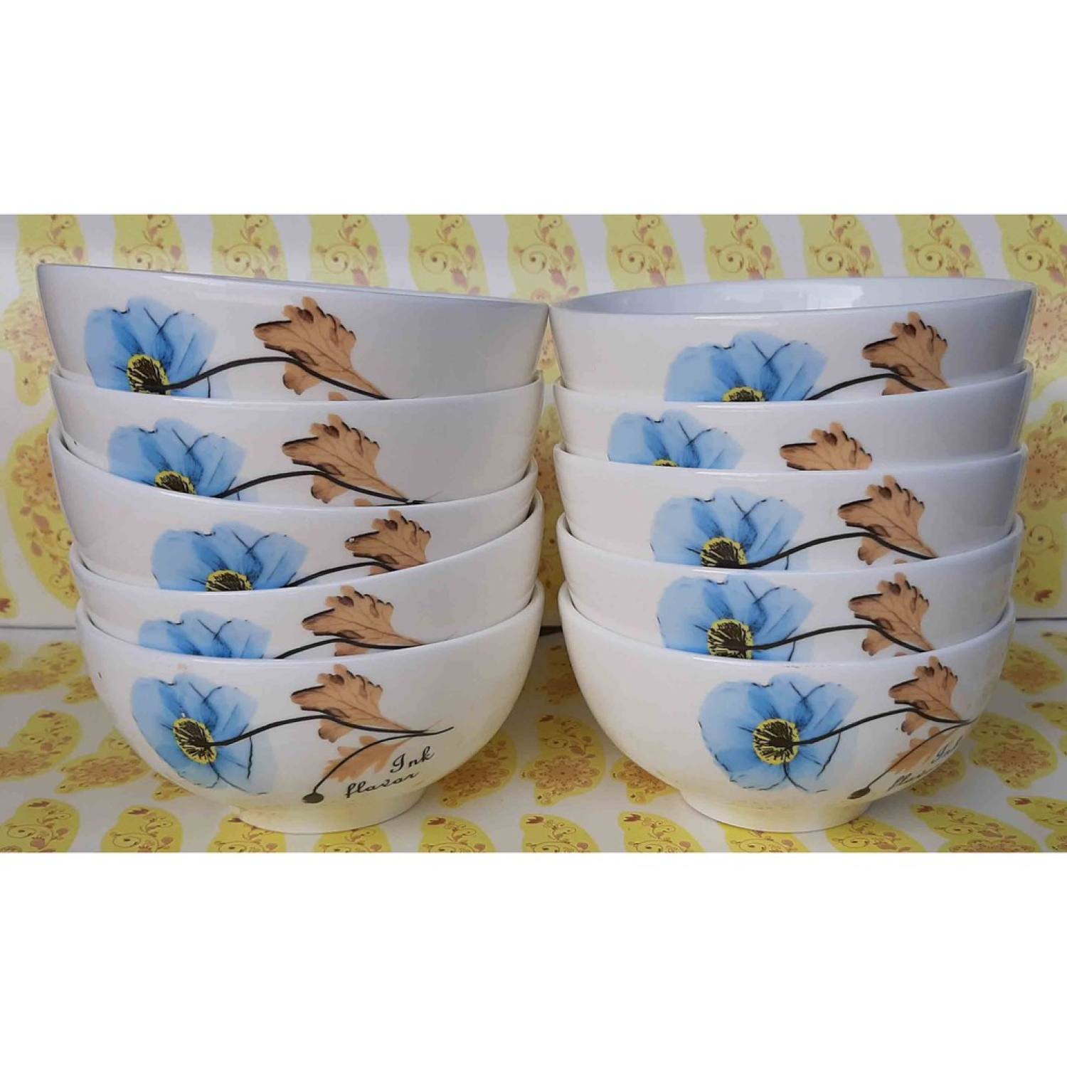 Bộ 08 cái bát cơm , hoa bèo, đường kính 11cm