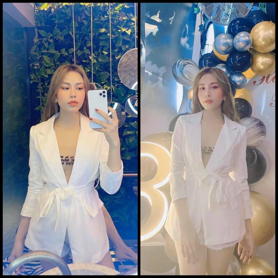 Áo cổ vest form rộng