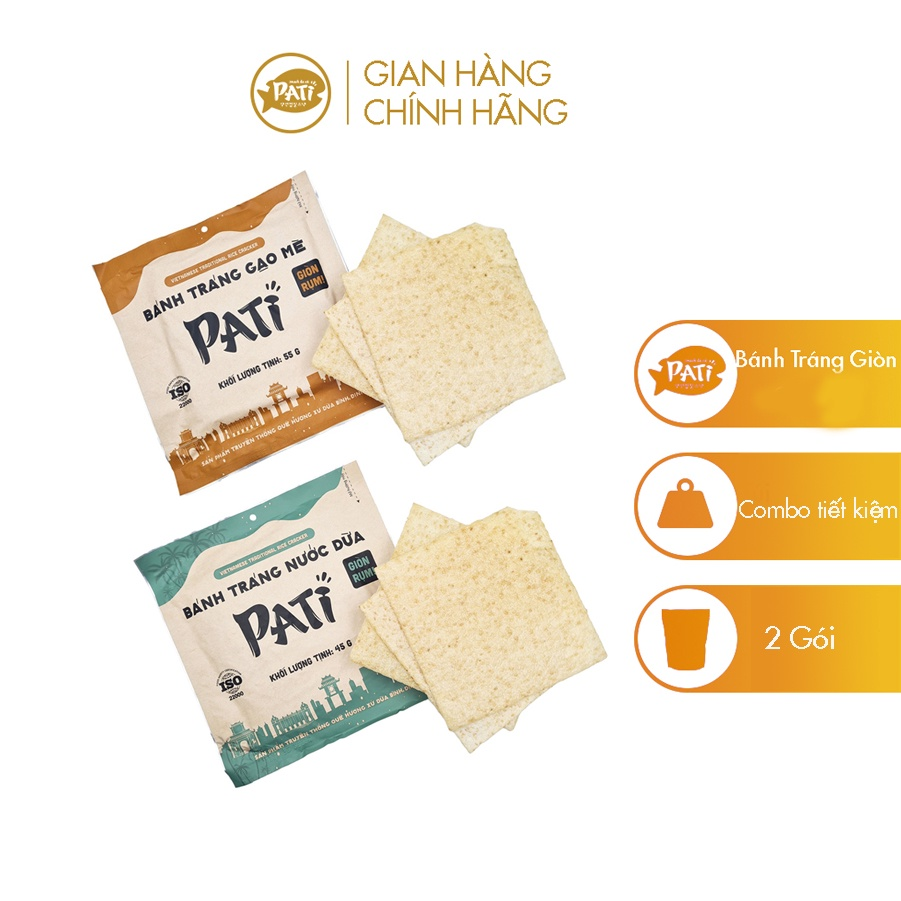 Snack bánh tráng pati thơm ngon, giòn rụm - bình định vị nước dừa, gạo mè