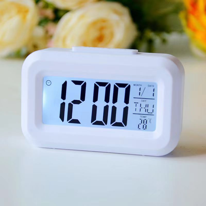 Đồng hồ báo thức kỹ thuật số Ngày hiển thị nhiệt độ Trang trí máy tính để bàn Đồng hồ đa chức năng