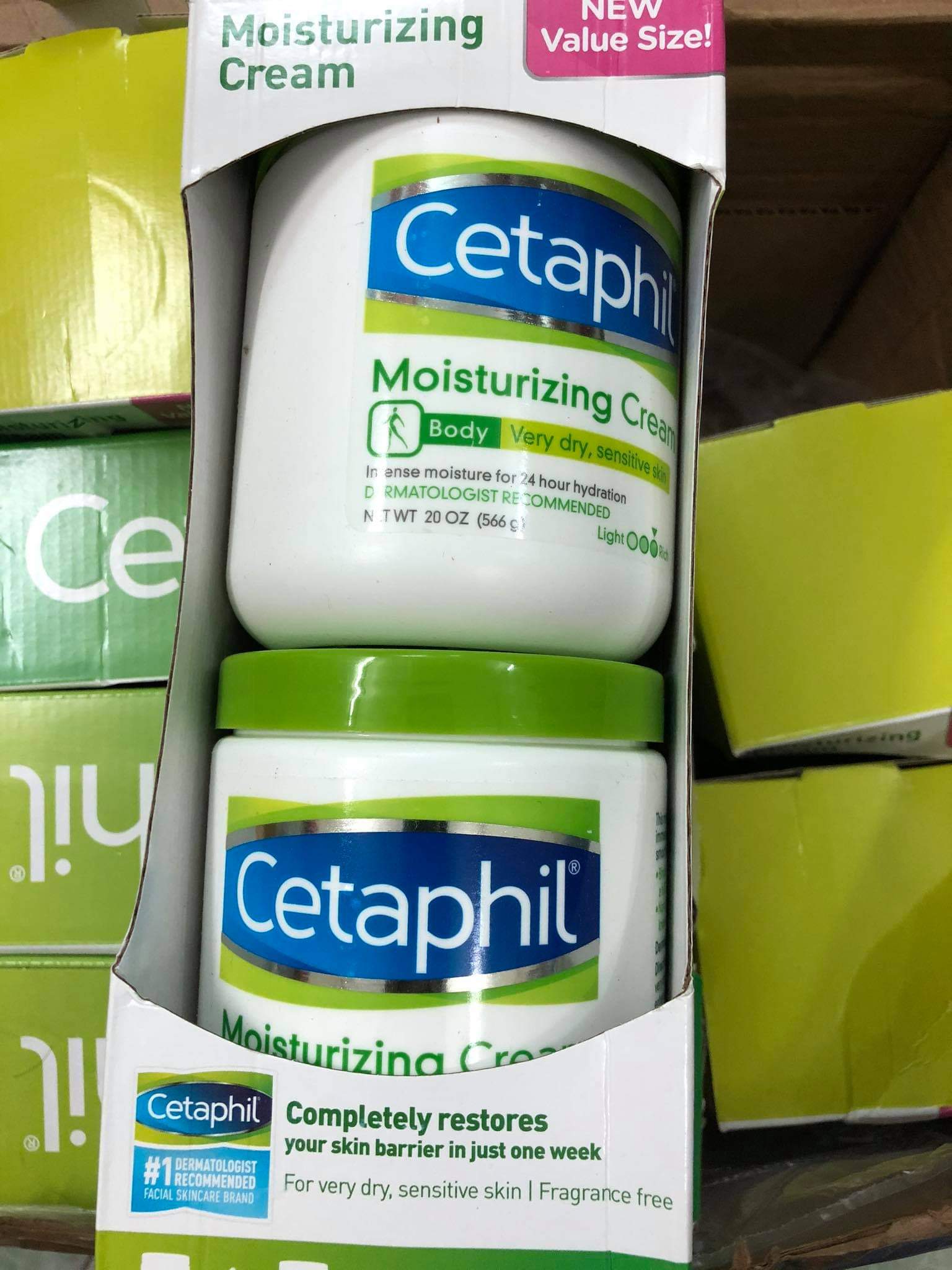 Combo bộ dưỡng thể cetaphil moisturizing cream body – dry sensitive skin 566ml* 2 xách tay mỹ