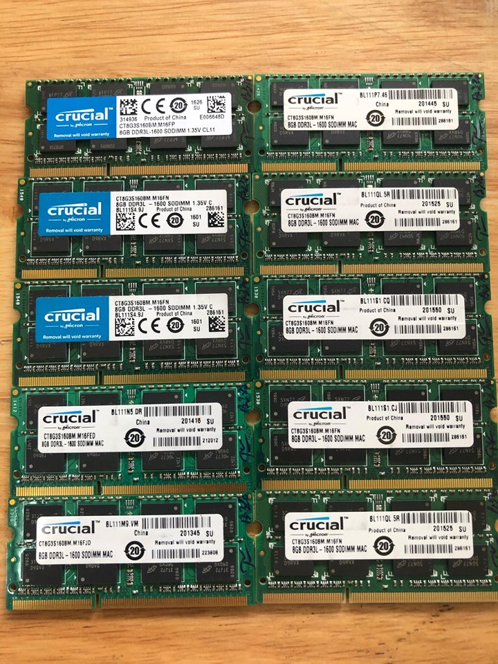 Ram laptop ddr3 8g buss | 1333 | 1600 hàng tháo máy