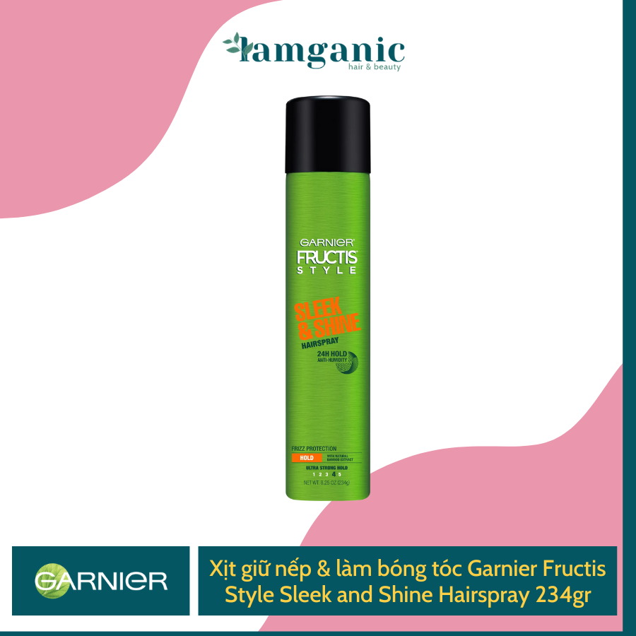 Xịt giữ nếp & làm bóng tóc Garnier Fructis Style Sleek and Shine Hairspray 234gr