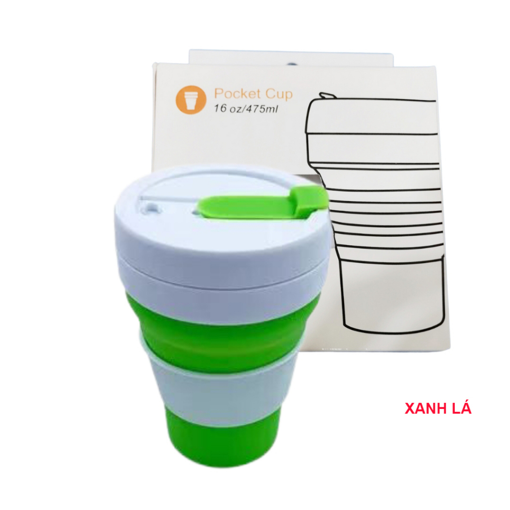 Ly uống nước silicon chịu nhiệt gấp gọn mang đi du lịch tiện lợi