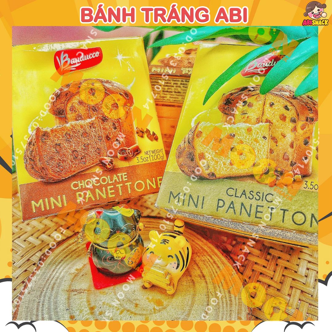 bánh bông lan hộp mini Bauducco Mini Panettone Original hộp 100g công thức Ý