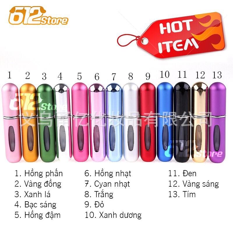 Ống Lọ Chiết Nước Hoa 5ml Tiện Dụng Nhiều Màu, Không Dùng XILANH