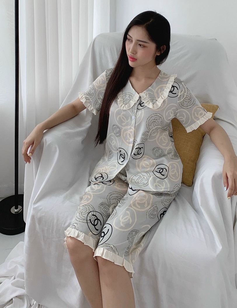 Bộ pijama lửng lụa satin cao cấp size xl quần có túi sâu