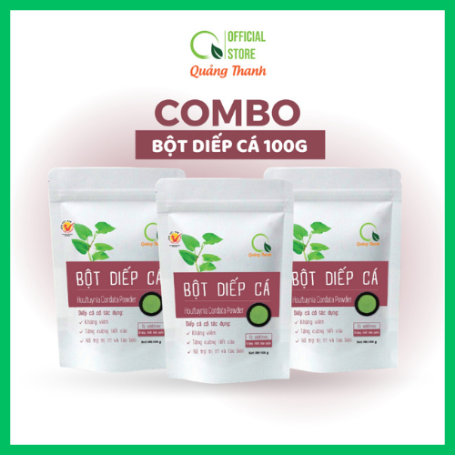 Combo bột diếp cá sấy lạnh nguyên chất - giảm mở, giảm cân, kháng viêm, hỗ trợ trĩ, táo bón - gói 100gr