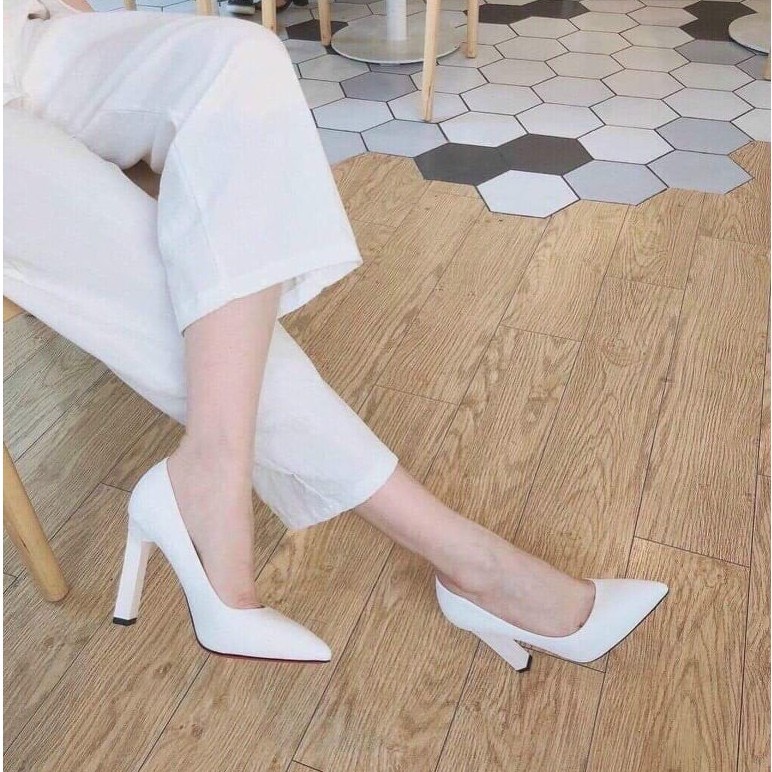 GIÀY CAO GÓT DA LÌ MŨI NHỌN GÓT THANH XUẤT HÀN 8CM SIÊU CHẮC CHÂN- MÃ 883