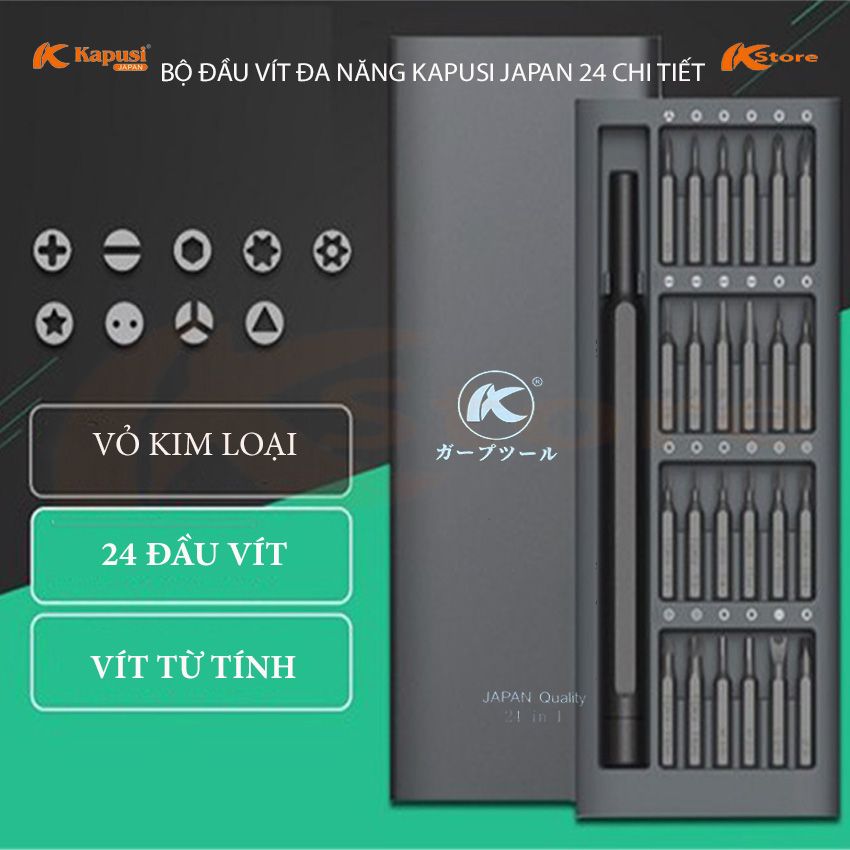BỘ TUA VÍT ĐA NĂNG MINI KAPUSI JAPAN 25 CHI TIẾT, ĐẦU VÍT CÓ NAM CHÂM, DỤNG CỤ SỬA CHỮA ĐIỆN THOẠI - ĐỒ ĐIỆN TỬ