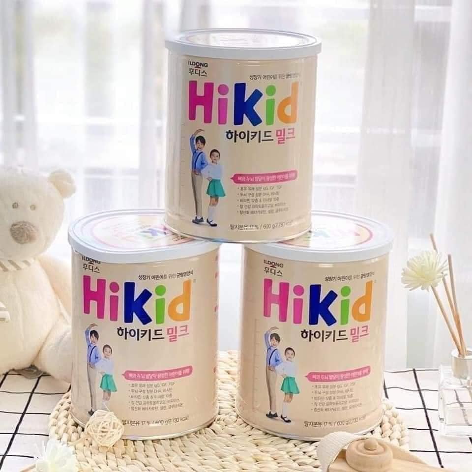 Sữa Bò Hikid Vị Vani Hàn Quốc Bổ Sung Canxi Hỗ Trợ Tăng Chiều Cao Cho Bé Tới 9 Tuổi Lon 600g