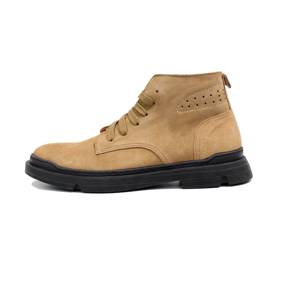 Giày boots da lộn inichi g1125 cổ lửng có may đế