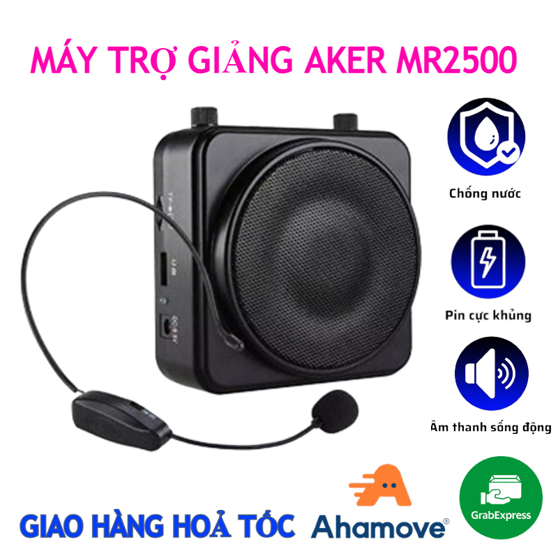 Máy trợ giảng aker mr2500 micro không dây tiếng siêu lớn mic không trùng sóng nhau. pin cực trâu. loa trợ giảng aker mr2500 thiết kế cực đẹp, dễ sử dụng