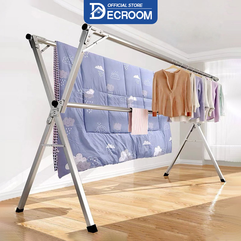 Decroom giàn phơi quần áo thông minh, xào đồ phơi quần áo sào phơi đồ inox gấp gọn kiểu dáng giá phơi đồ có giá phơi quần áo