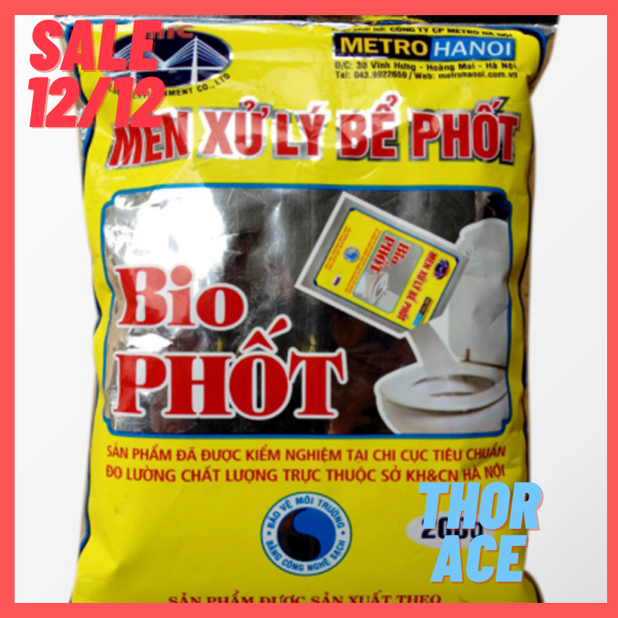 [Hoàn Tiền 10%] Men xử lý bể phốt Bio Bể Phốt 200g hàng xuất khẩu men vi sinh xử lý hầm cầu thông tắc bể phốt nhà vệ sinh tự hoại