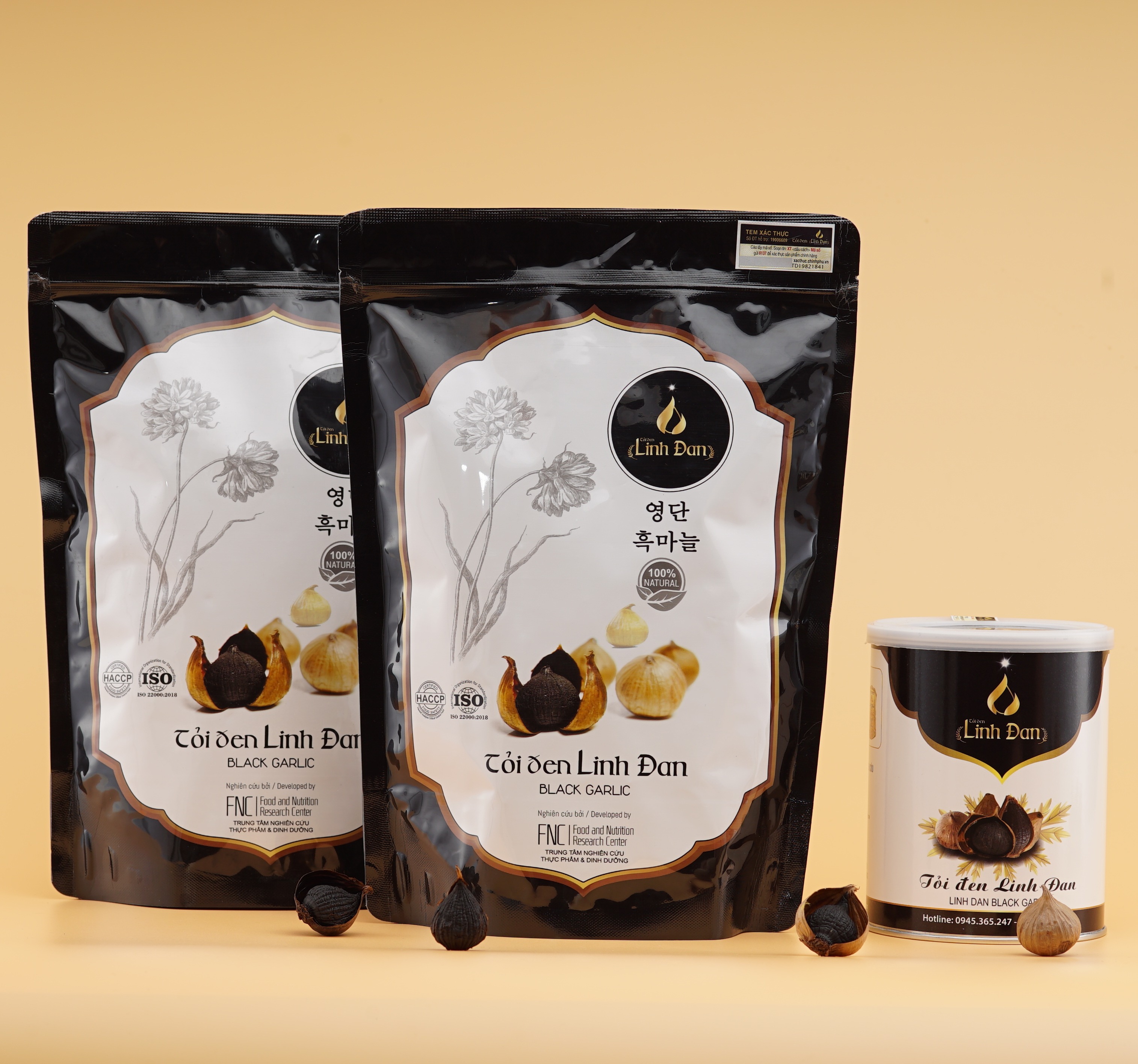 Combo 1kg Tỏi đen Linh Đan Một Nhánh 2 Túi 500G Tặng 1 Hộp Tỏi Cao Cấp 200G