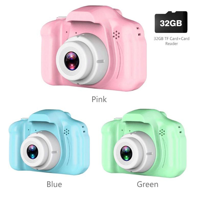 Máy ảnh kỹ thuật số mini 2.0 inch 1080p có 3 màu cho bé