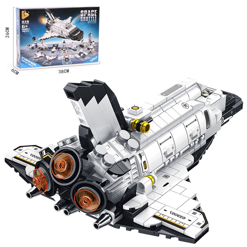 Bộ đồ chơi lắp ráp tàu vũ trụ 12 trong 1 Space Craft với 586 mảnh ghép giúp trẻ sáng tạo