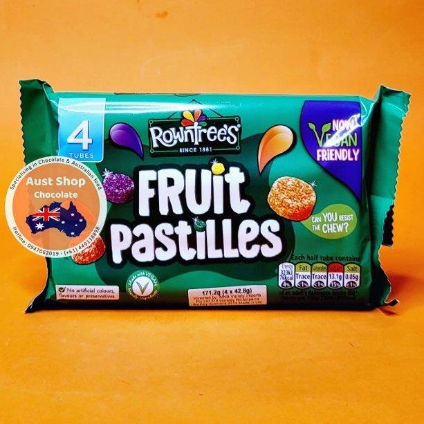 Rowntree's® Fruit Pastilles Vegan Friendly Sweets Tube pack 4 x 42.8g - Kẹo trái cây - Aust Shop Chocolate