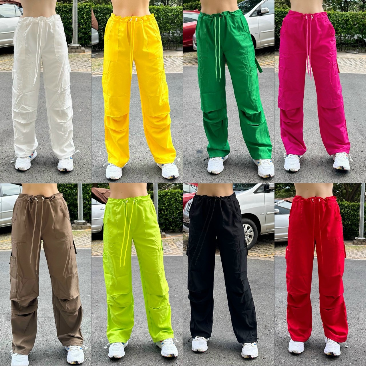 Quần Ống Suông Jogger Phối Túi Lưng Rút Thể Thao Gym Yoga Đi Chơi Thời Trang Cao Cấp