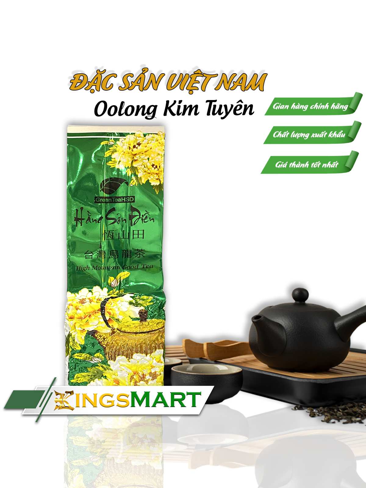 Trà Oolong KIM TUYÊN cao cấp - Thương hiệu Hằng Sơn Điền - Đặc sản Sa Pa - Túi 250g - Kingsmart