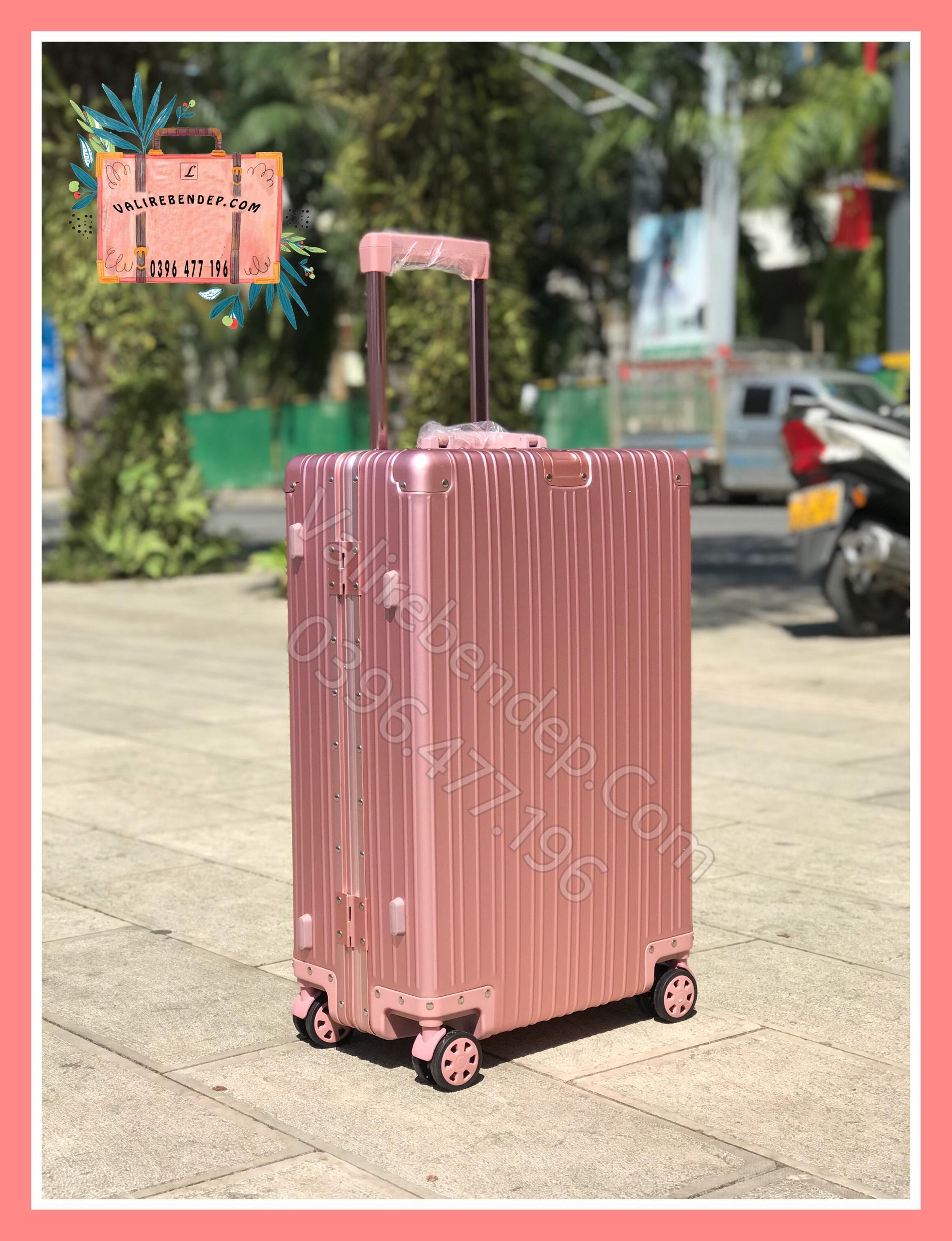 VALI kéo du lịch NHÔM NGUYÊN KHỐI Size 24  KHÓA SẬP -CHỐNG BỂ VỠ chống rạch móc-chống xước-siêu bền- xách tay và ký gửi