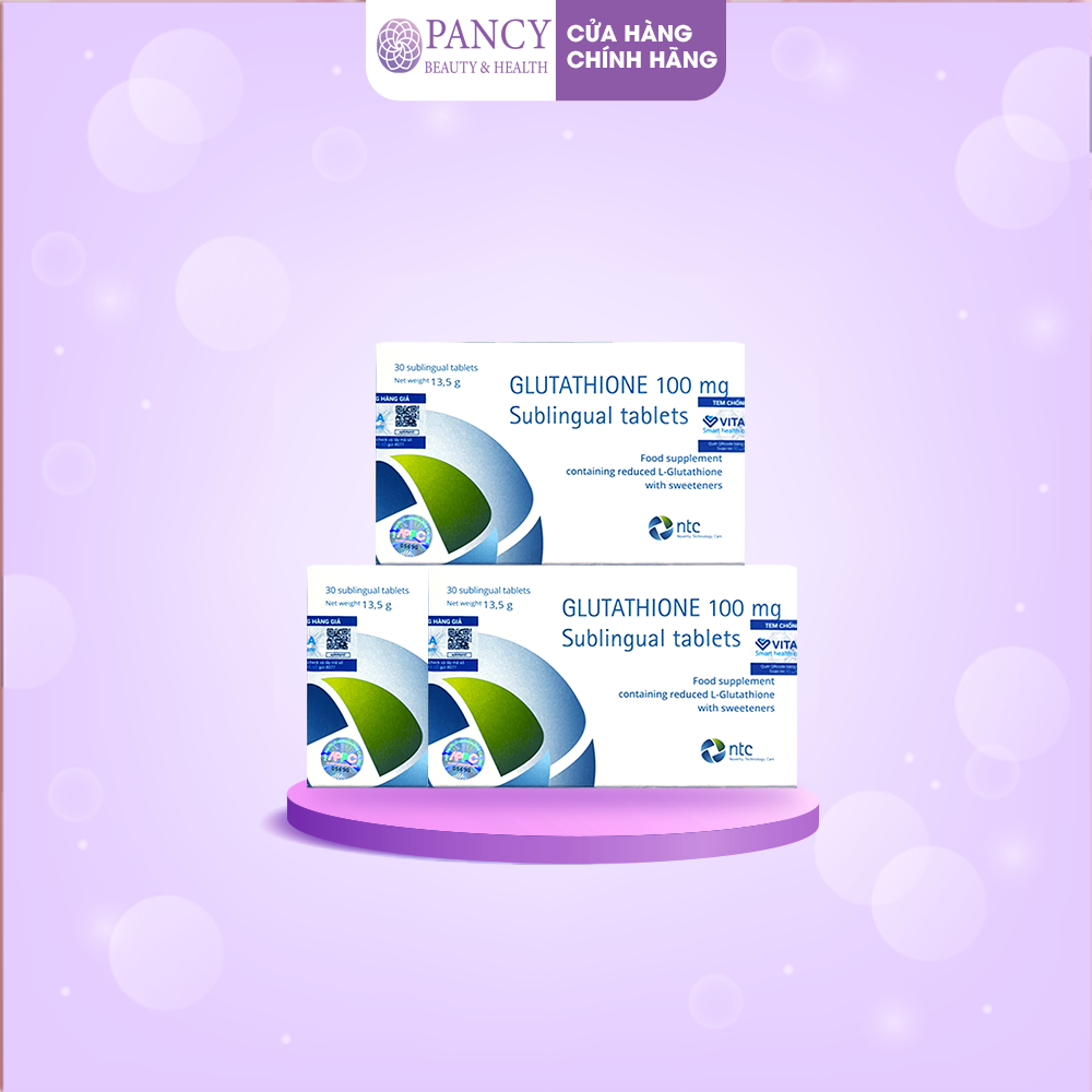 [COMBO 3 HỘP] Viên Ngậm Trắng Da Glutathione 100mg - Trắng Da Đều Màu Toàn Thân Ngăn Ngừa Lão Hóa - Nhập Nhẩu Italy