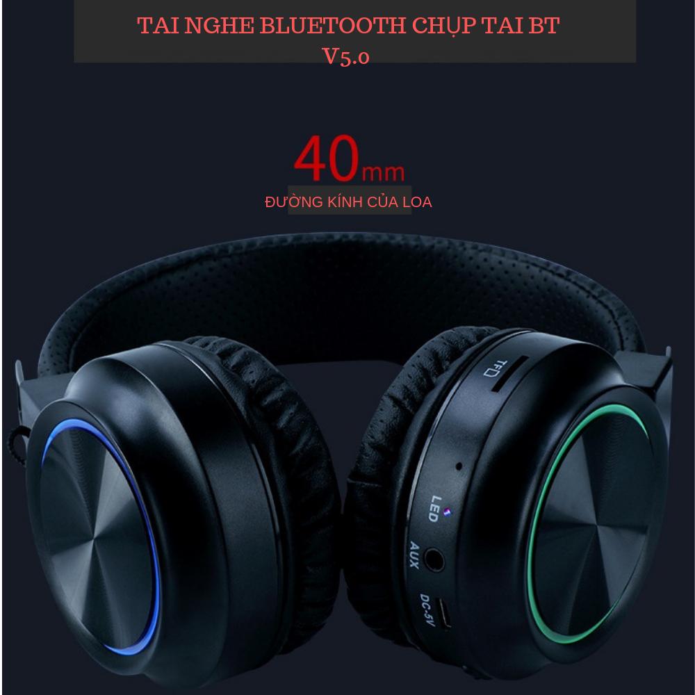 Tai nghe Bluetooth chụp tai không dây BT V5.0,Hỗ trợ thẻ nhớ,Hệ thống âm bass khỏe có thể gập lại B3