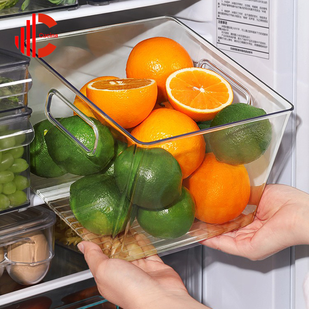 Hộp đựng thực phẩm trong tủ lạnh cao cấp, khay nhựa vuông đựng thức ăn, hộp đựng rau củ, thực phẩm