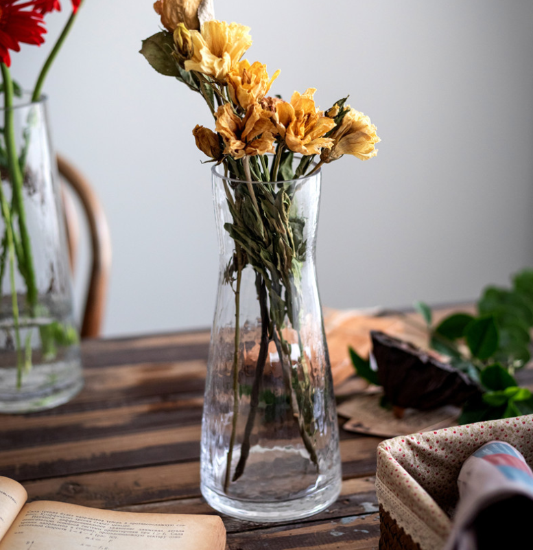 Lọ Cắm Hoa Thủy Tinh Men Lạnh Trong Suốt