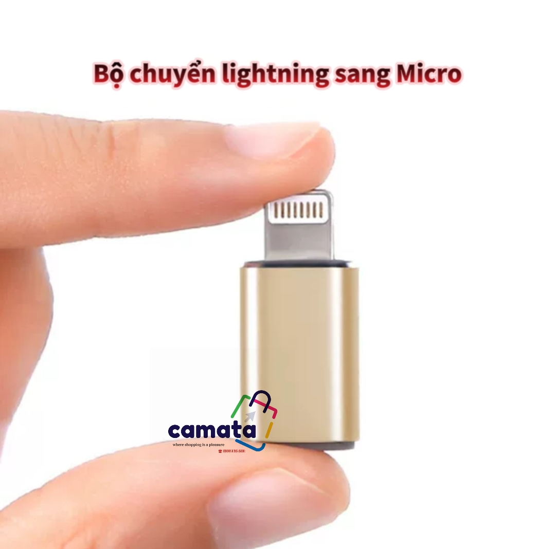 Bộ chuyển đổi OTG Micro sang Lightning – CAMATA – Đầu chuyển OTG Micro ra Lightning - Cáp OTG Micro ra Lightning cho điện thoại kết nối