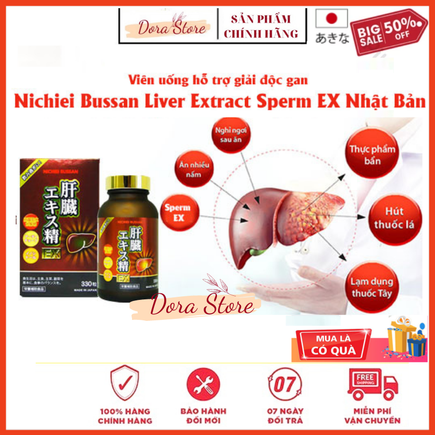 Viên uống hỗ trợ giải độc gan Nichiei Bussan Nano Nano Liver Extract Sperm EX 330 viên (Nội địa Nhật Bản) - Dorastorevn