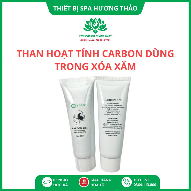 Than cacbon hoạt tính bắn trẻ hoá dùng cho laser [tuýp 80g]
