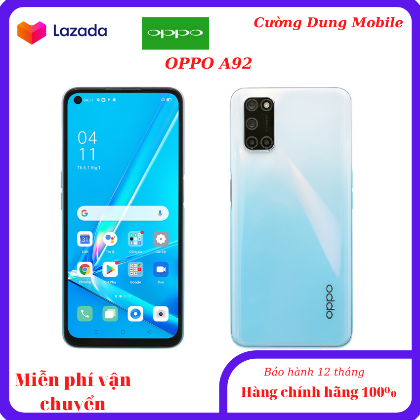 LIKE NEW (ĐẸP 99) bảo hành chính hãng 12 tháng, oppo a92, điện thoại oppo a92, new chính hãng nguyên seal, bảo hành 12 tháng, điện thoại thông minh, điện thoại chơi game,pin trâu điện thoại giá rẻ, làm đẹp, vân tay bên sườn.