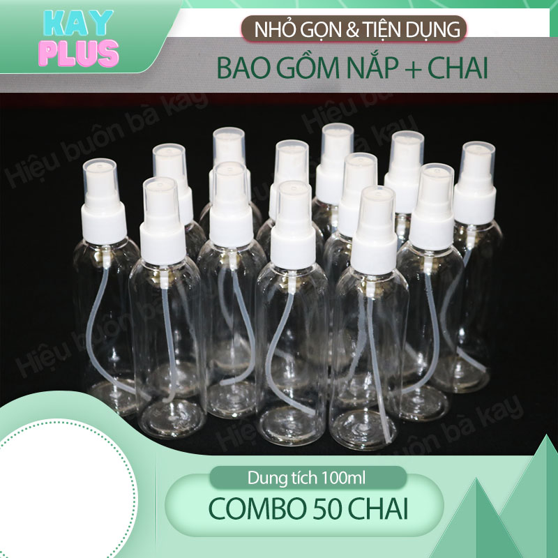 [Combo 50 chai] Bình, Chai nhựa xịt phun sương 100ml