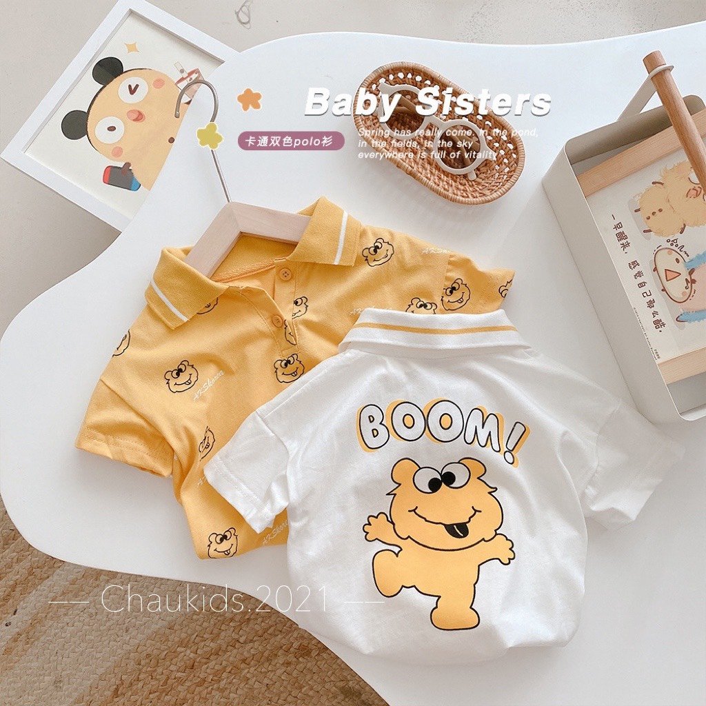 Áo thun cổ trụ cho bé trai