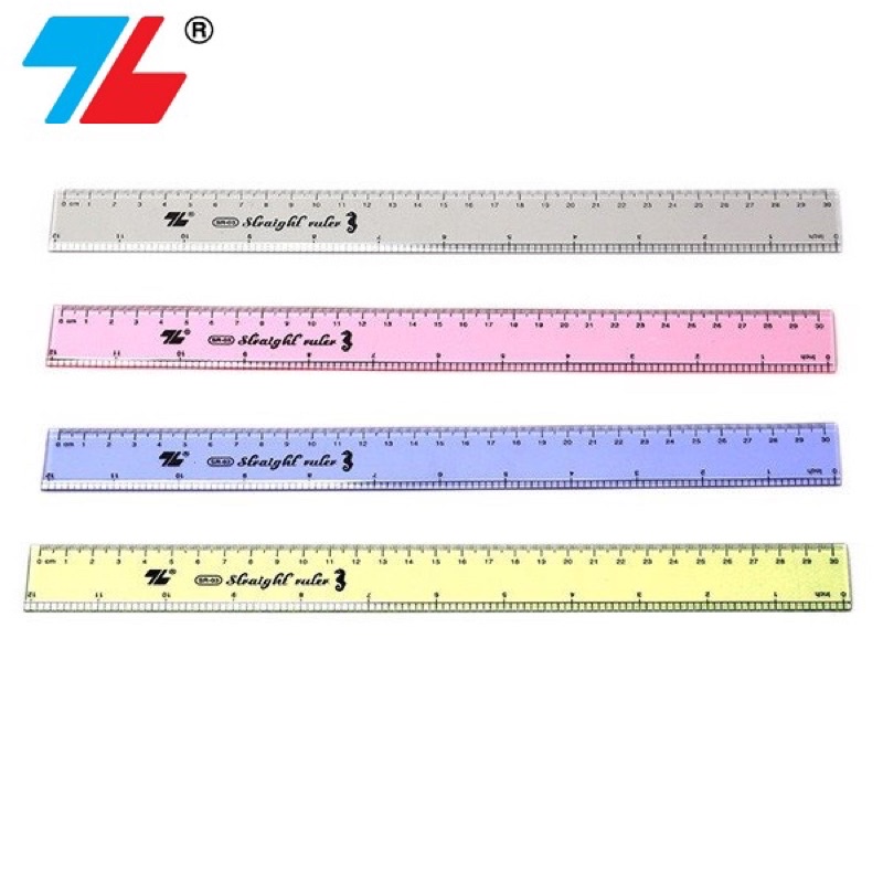 Thước kẻ học sinh bằng nhựa cứng hãng thiên long loại 20, 30 cm sr02/sr03