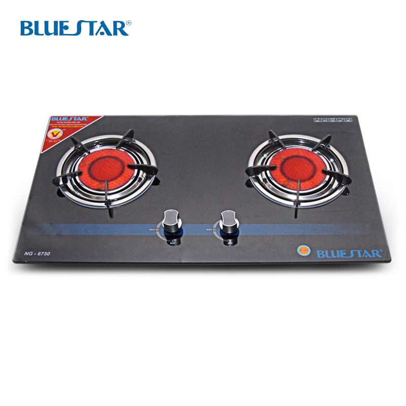 Bếp gas âm hồng ngoại Bluestar NG-6750C, 2 vòng lửa có đầu hâm