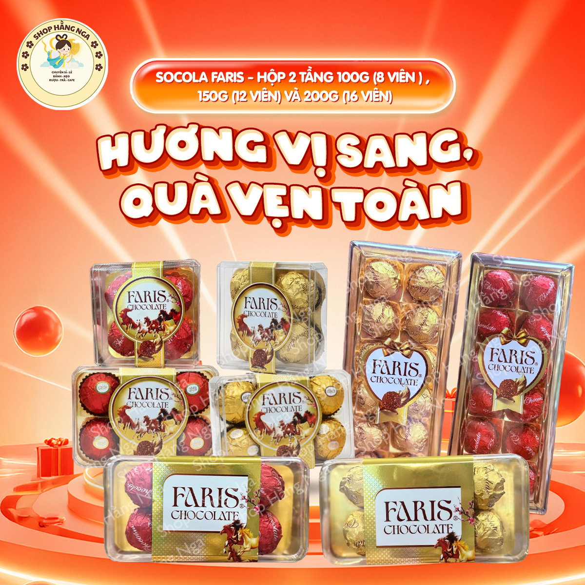 Sôcola FARIS Hong Kong, Hộp Quà 2 Tầng Ngọt Ngào 100g 150g 200g