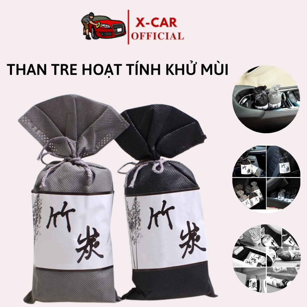 Than tre hoạt tính khử mùi treo xe ô tô , than tre tự nhiên