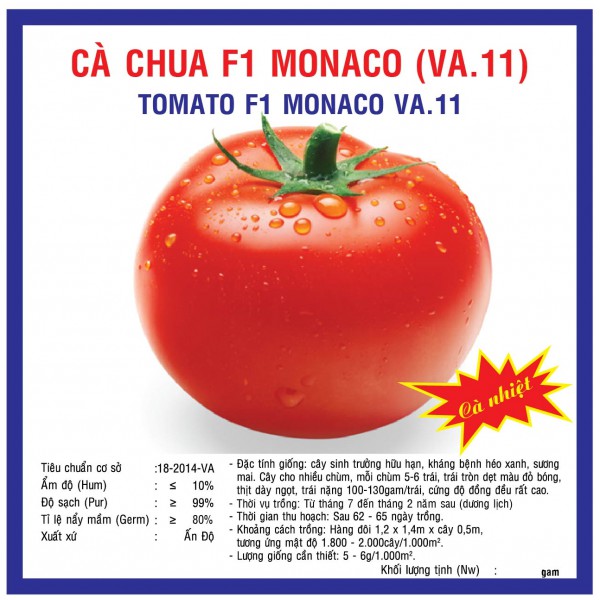 Hạt giống cà chua monaco chịu nhiệt - gói 0.5g