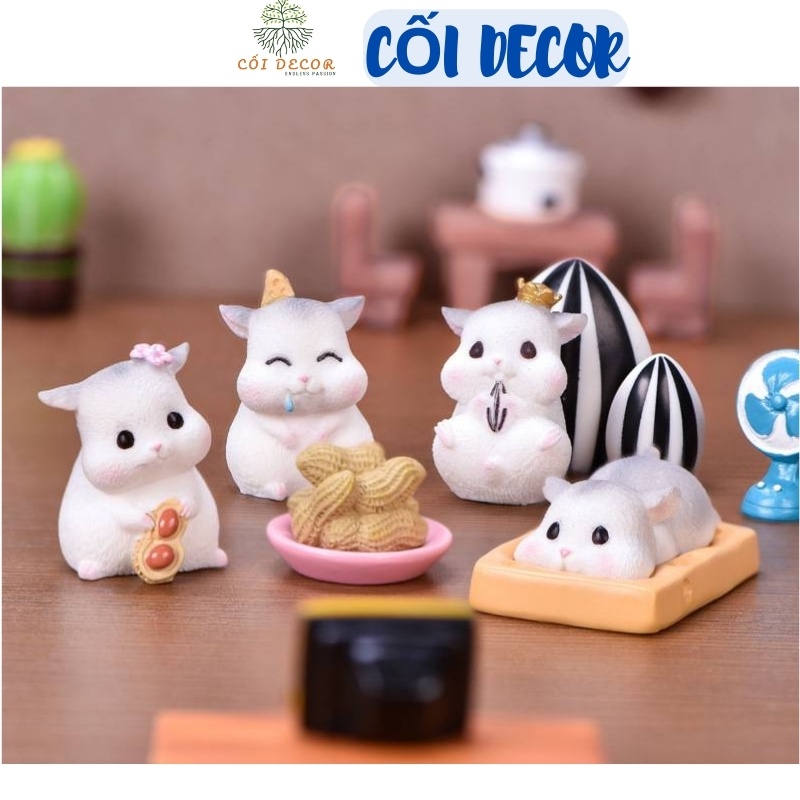 Tiểu cảnh mini ❤️ Mô hình chuột hamster đáng yêu trang trí tiểu cảnh, sân vườn, sen đá, sân vườn,terrarium